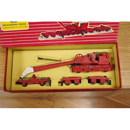 254 - A collection of Hornby Dublo railway for 3-rail running, including three boxed locomotives; an LNER ... 