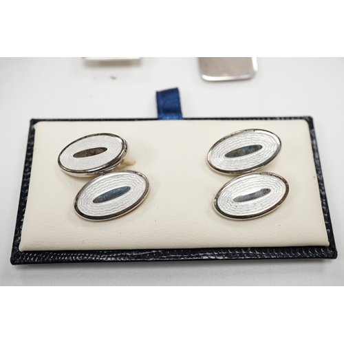 Two modern silver money clips, Michael D. Hillier, Dublin, 1985 and ...