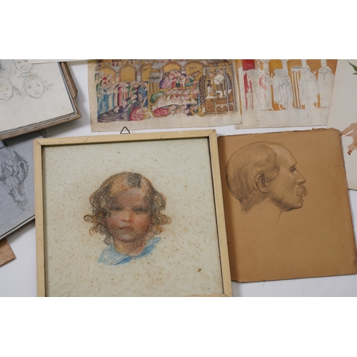 1 - Henry Wilson (1864-1934): An archive of material, including figural studies, interiors, architectura... 