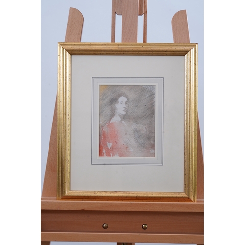 15 - Ambrose McEvoy  (1878-1927)A half-length portrait of a nude figure seated in a chair,pencil and wate... 