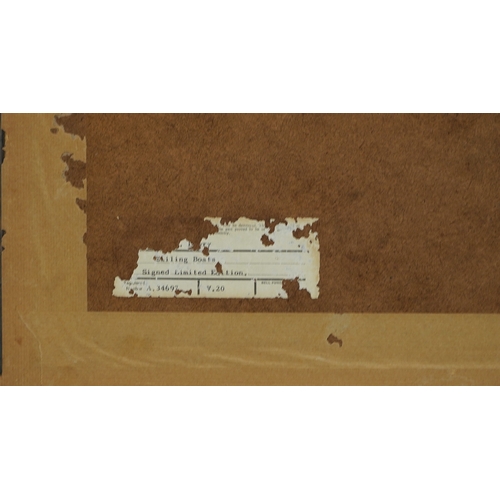 22 - § Laurence Stephen Lowry RBA, RA (1887-1976)  (1887-1976)'Sailing Boats'signed in pencil to the marg... 