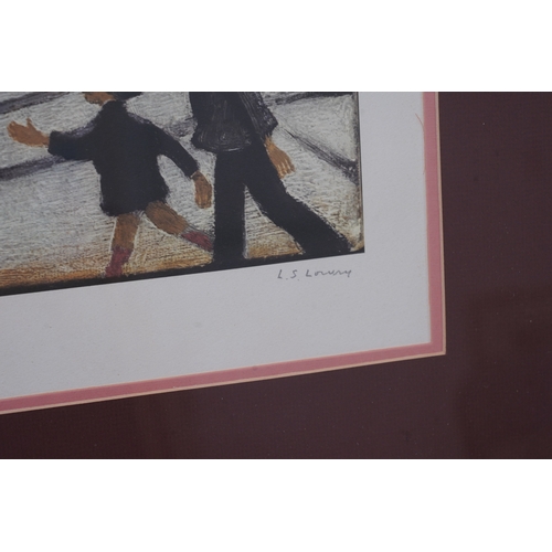 25 - § Laurence Stephen Lowry RBA, RA  (1887-1976)'Level Crossing with Train'1973,signed in pencil to the... 