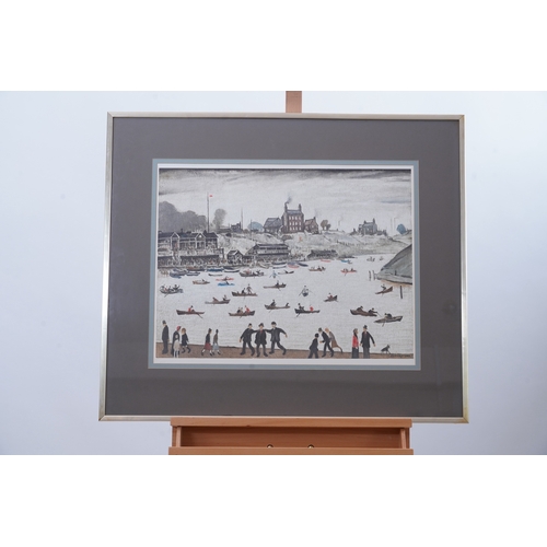 27 - § Laurence Stephen Lowry RBA, RA  (1887-1976)'Crime Lake'1972,apparently unsigned,Fine Art Trade Gui... 