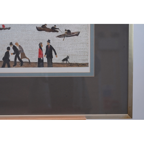 27 - § Laurence Stephen Lowry RBA, RA  (1887-1976)'Crime Lake'1972,apparently unsigned,Fine Art Trade Gui... 