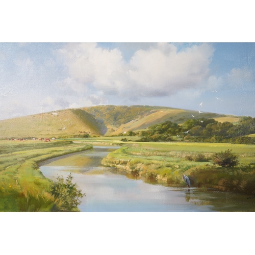 46 - § Frank Wootton  (1914-1998)'High and Over and the River Cuckmere, Sussex'signed lower right,signed ... 