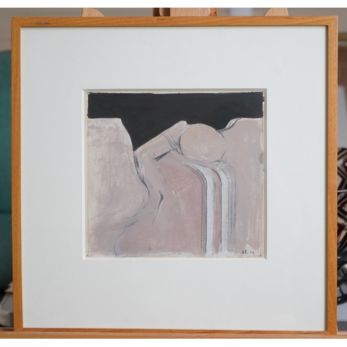 57 - § Adrian Heath  (1920-1992)'AH/5/70'1970,monogrammed and dated lower right,oil and pencil on paper,2... 