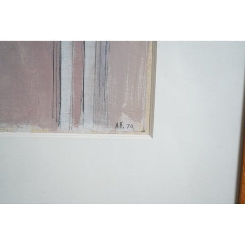 57 - § Adrian Heath  (1920-1992)'AH/5/70'1970,monogrammed and dated lower right,oil and pencil on paper,2... 