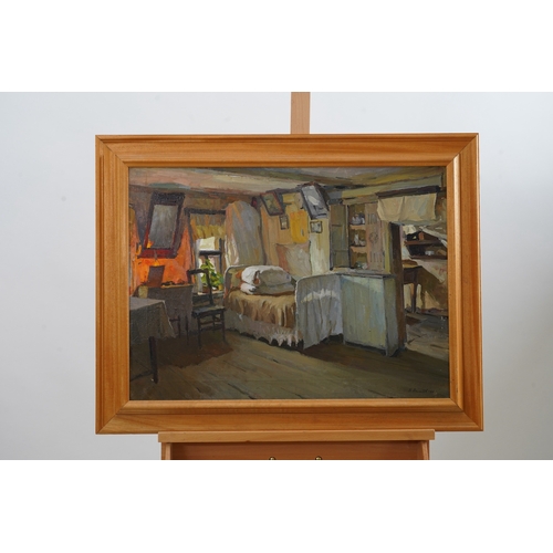 60 - Boris Pavlovich Nakhalov  (Russian, 1925-2008)Bedroom interior,1954,signed and dated lower right,oil... 