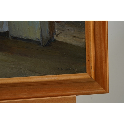 60 - Boris Pavlovich Nakhalov  (Russian, 1925-2008)Bedroom interior,1954,signed and dated lower right,oil... 