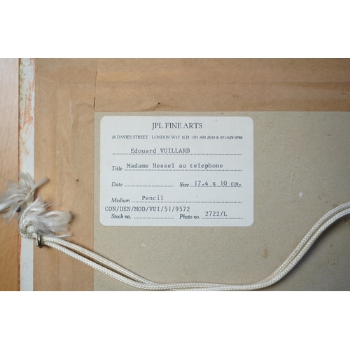 7 - Edouard Vuillard  (French, 1868-1940)'Madam Hessel au Telephone'monogrammed lower left,pencil on pap... 
