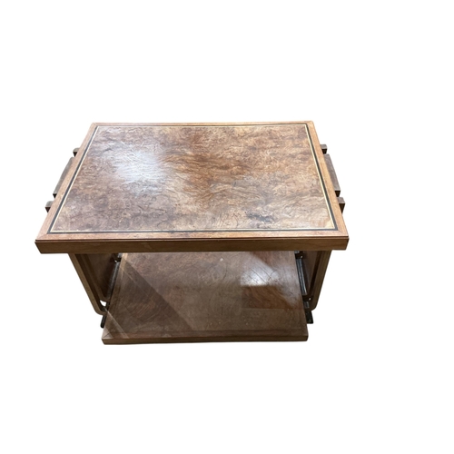 1063 - An Art Deco bird's eye maple rectangular two tier occasional table, width 80cm, depth 55cm, height 6... 