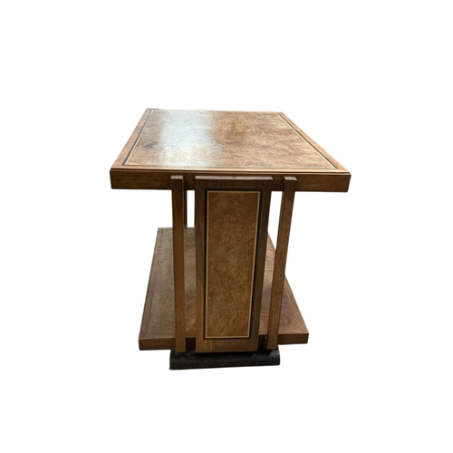 1063 - An Art Deco bird's eye maple rectangular two tier occasional table, width 80cm, depth 55cm, height 6... 