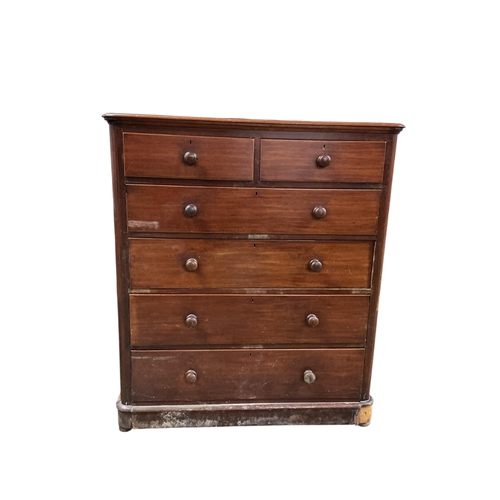 1065 - A Victorian mahogany chest of drawers, width 120cm, depth 54cm, height 136cm