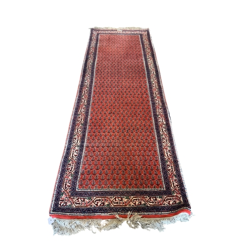 1067 - A Saraband red ground runner, 248 x 82cm