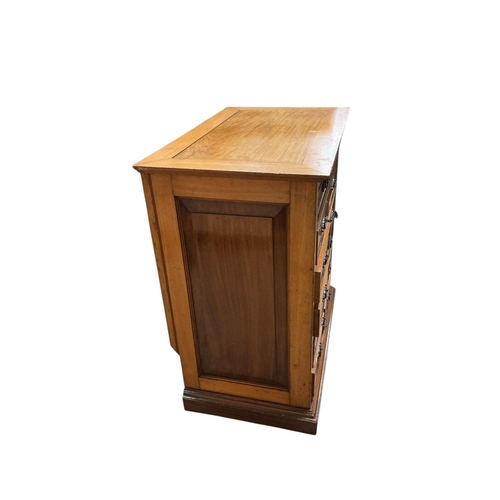 1073 - A late Victorian walnut miniature chest, width 61cm, depth 38cm, height 69cm