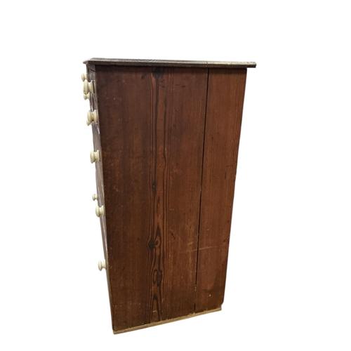 1080 - A Victorian pitch pine chest of eight drawers, width 122cm, depth 56cm, height 113cm