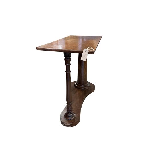 1084 - A Victorian rectangular mahogany reading table, width 88cm, depth 42cm, height 71cm
