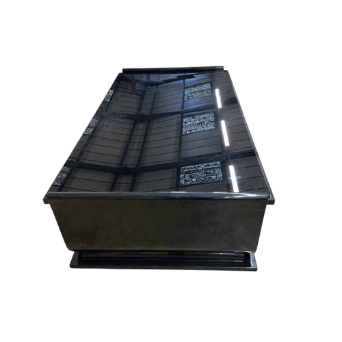 1092 - A Contemporary rectangular ebonized glass top coffee table, width 180cm, depth 102cm, height 51cm... 