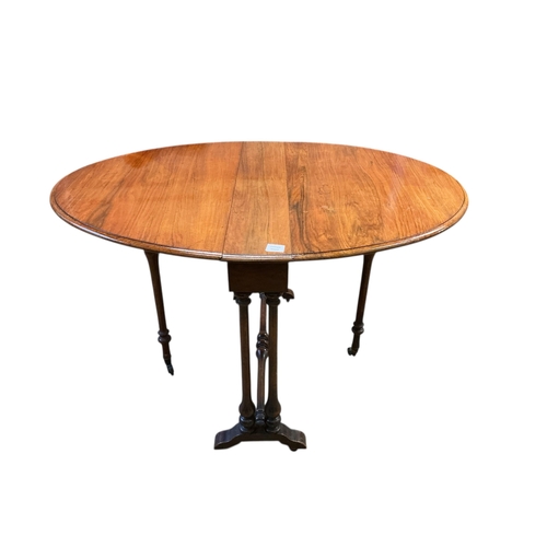 1096 - A Victorian faded rosewood Sutherland table, width 91cm, height 72cm