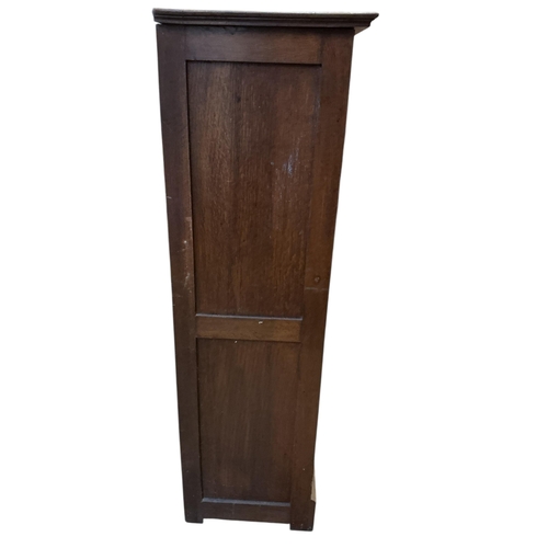 1102 - An early 20th century oak tambour filing cabinet, width 50cm, depth 37cm, height 126cm