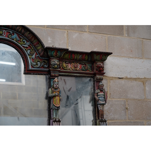 1117 - John Bratby (1928-1992): A monumental mirror backed buffet sideboard, polychrome decorated by the ar... 