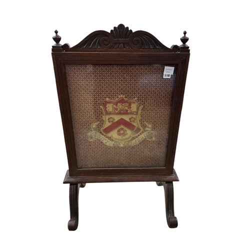 1118 - A Cambridge University embroidery, now as a firescreen, height 96cm