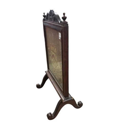 1118 - A Cambridge University embroidery, now as a firescreen, height 96cm