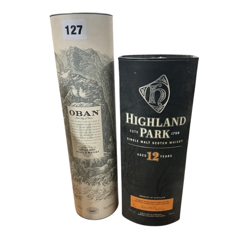 1127 - Six bottles of assorted Scotch whisky to include Oban, Whisky Society, Glenmorangie and Johnnie Walk... 