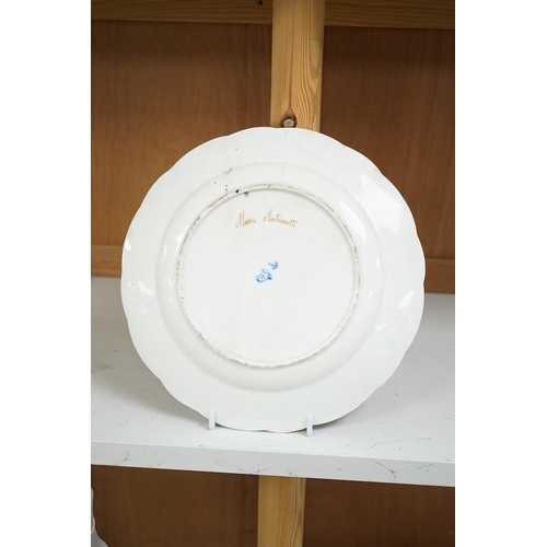 1260 - A 19th century Sevres plate with Marie Antoinette portrait, 25cm diameter