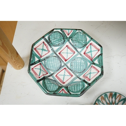 1278 - Robert Picault (French, 1919-2000), a Vallauris studio pottery dish and two handled dishes, larger d... 