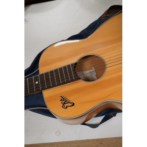 1279 - A Eko P 12 acoustic guitar with carry case
