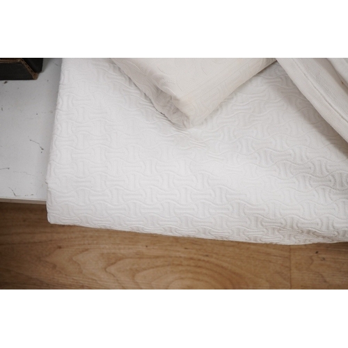 1284 - A 19th century Elephant brand style bedcover- 262cm x 236cm and two other similar bedcovers- 200cm x... 