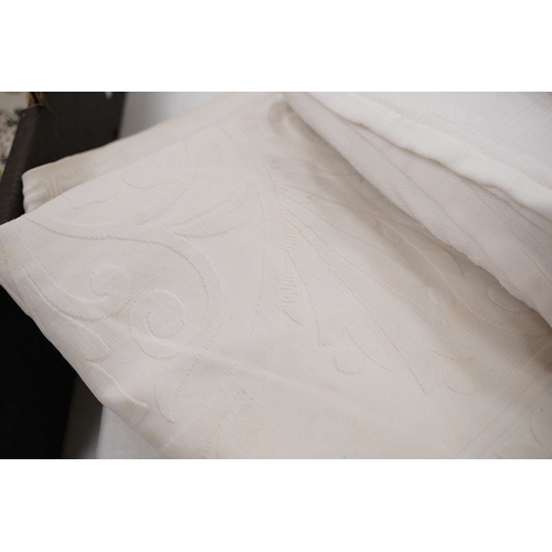 1284 - A 19th century Elephant brand style bedcover- 262cm x 236cm and two other similar bedcovers- 200cm x... 