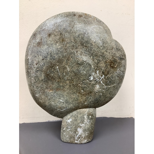 1286 - Style of Josia Manzi - a carved serpentine stone head, 37cm