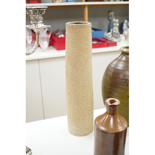 1287 - A Royal Doulton bowl and a collection of  mixed of Studio pottery, vases jugs etc, tallest vase 40cm... 