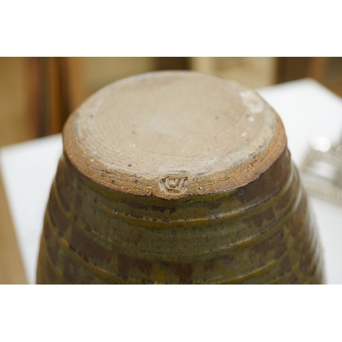 1287 - A Royal Doulton bowl and a collection of  mixed of Studio pottery, vases jugs etc, tallest vase 40cm... 