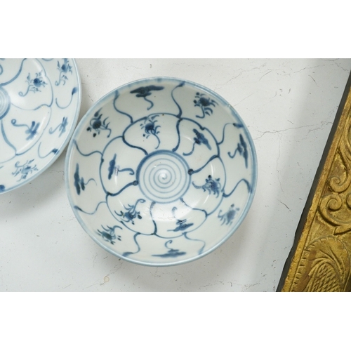 1293 - A Chinese Tek Sing Cargo blue and white bowl and saucer - 19cm