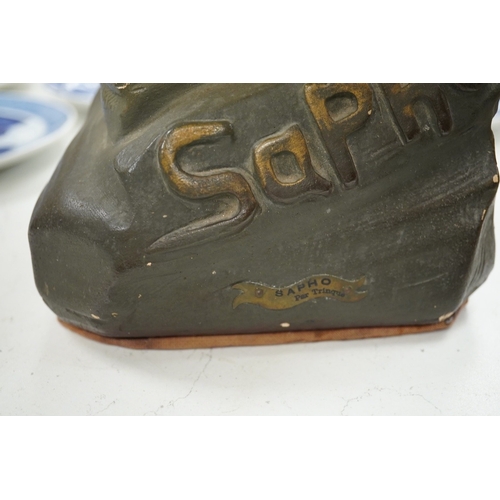 1294 - After Georges Trinque (1844-1930), a Art Nouveau terracotta Sapho bust, 58cm high