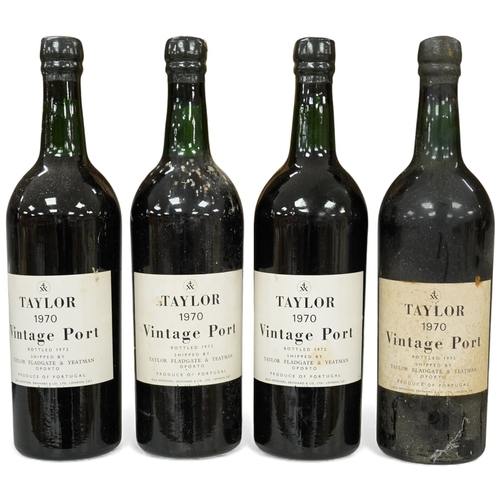 1298 - Four bottles of Taylor Vintage Port, 1970