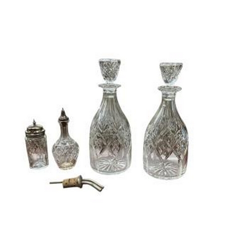 1112 - A walnut veneer cocktail cabinet, width 74cm, depth 42cm, height 116cm, containing decanters, shaker... 