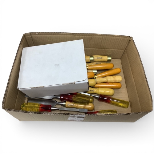 A collection of thirty-eight chisels including modern Marples chisels ...