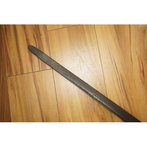 A Georgian naval rating's boarding cutlass, with single edge blade cut ...