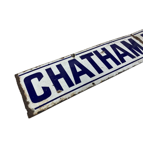 A part section of a South Eastern & Chatham Railway enamel sign ...