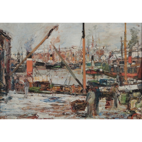 1 - James Kay RSA RSW  (1858-1942)'Kingston Dock'signed lower left,oil on board,35cm x 50.5cmProvenance:... 