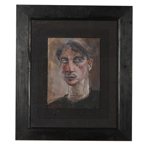 173 - §  Nicholas Jolly  (b. 1963)'Head III'1986,signed and dated lower left,gouache and Indian ink on pap... 