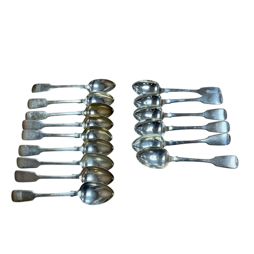 A set of six William IV Irish silver fiddle pattern teaspoons, by ...