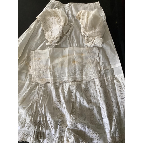 65 - A 19th century fine lawn white worked ladies wedding hankie 40cm x 41cm with an ornately deep white ... 