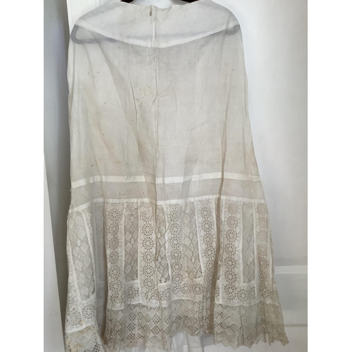 65 - A 19th century fine lawn white worked ladies wedding hankie 40cm x 41cm with an ornately deep white ... 