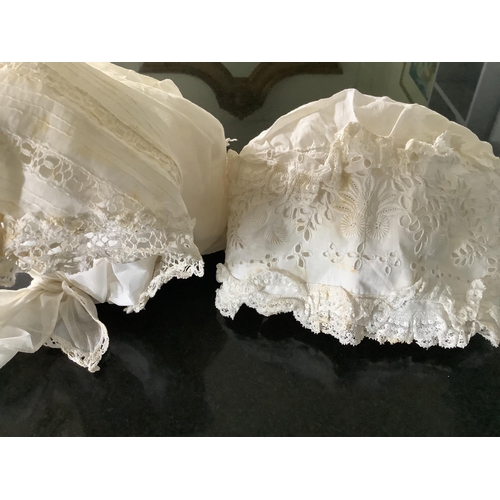 65 - A 19th century fine lawn white worked ladies wedding hankie 40cm x 41cm with an ornately deep white ... 