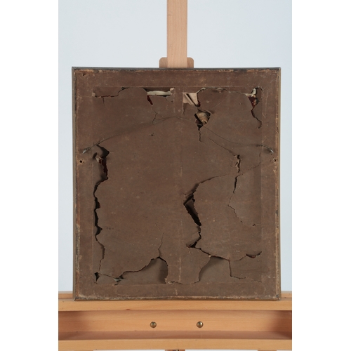 82 - Two George III framed silk female figural pastoral embroideries. One embroidered with a seated lady ... 